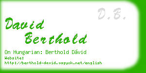 david berthold business card