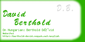 david berthold business card